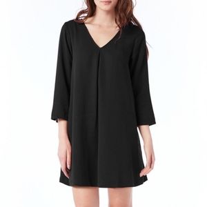 Michael Stars V-Neck Swing Dress Long Sleeve Tencel Tunic xs